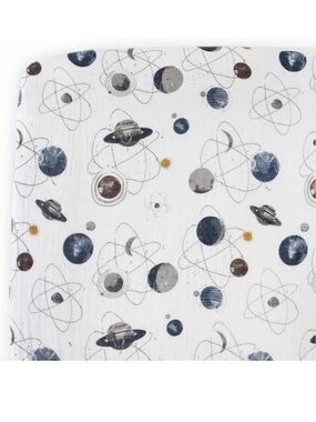 Space Planet Muslin Crib/Toddler Bed Fitted Sheet